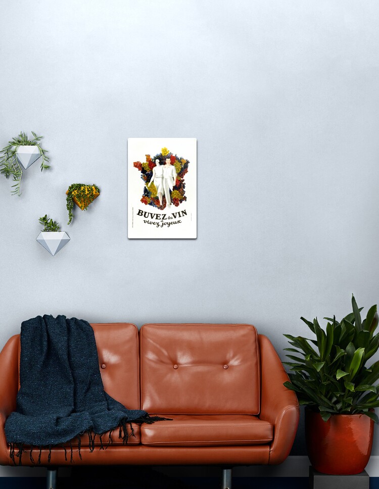 French Metal Sign 'Buvez du Vin et Vivez Joyeux' Drink Wine and Live Happy 