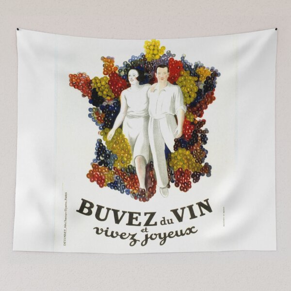 Item preview, Poster vintage french Buvez du vin et vivez joyeux designed and sold by DejaVuStudio.