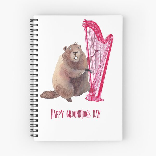 Item preview, Happy Groundhogs Day Playing the Harp Funny February T-Shirt designed and sold by clawswithpaws.