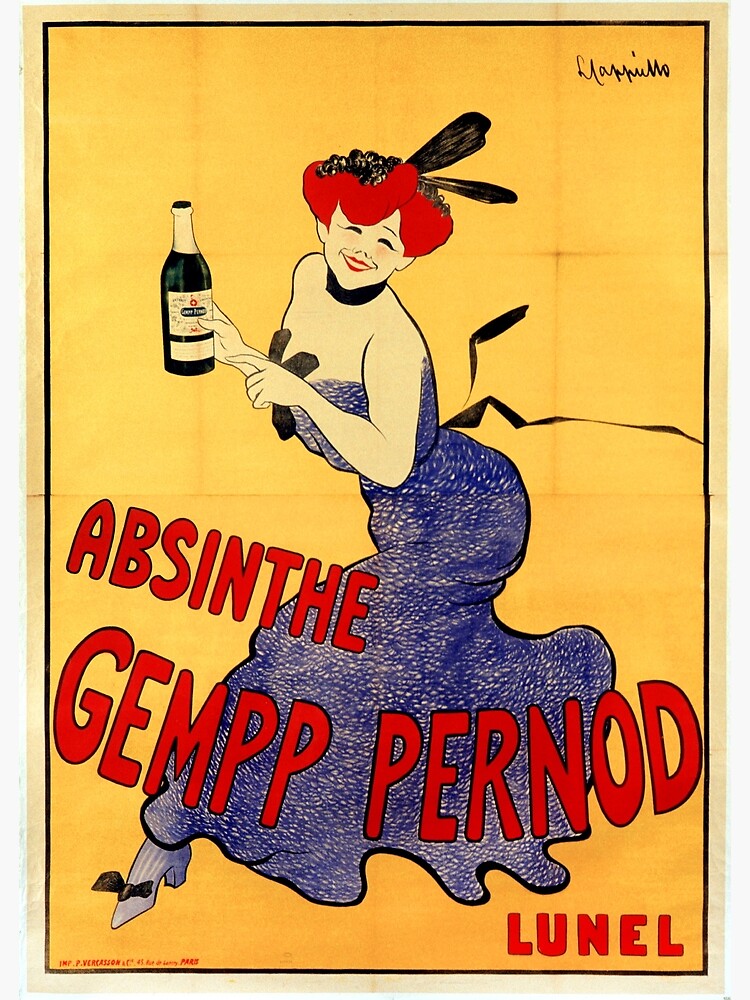 "Poster vintage french Absinthe Gempp Pernod" Photographic Print for