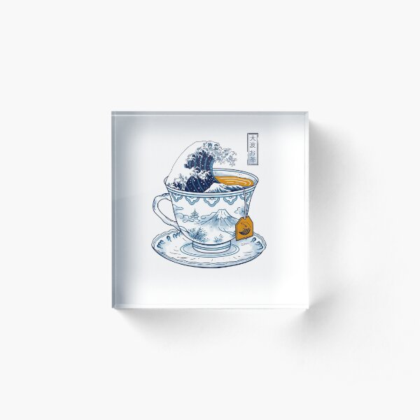 The Great Kanagawa Tea Acrylic Block