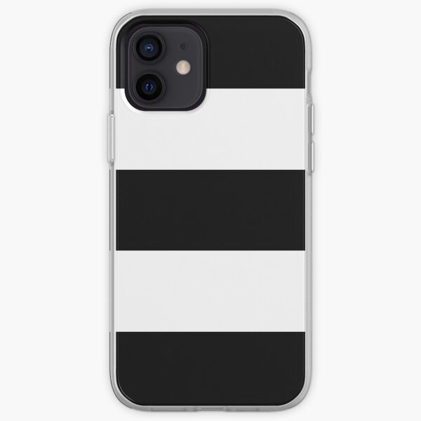 Black & White Wide Horizontal Stripes #2 iPhone Soft Case
