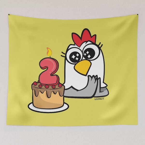 Item preview, 2 year Birthday / 2nd anniversary celebration with GINA the chicken designed and sold by Kokonuzz.