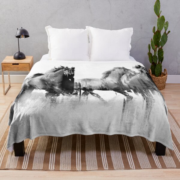 Item preview, Horses Artistic black and white Wall Tapestries Painting Decorative - for horse lovers designed and sold by raidman.