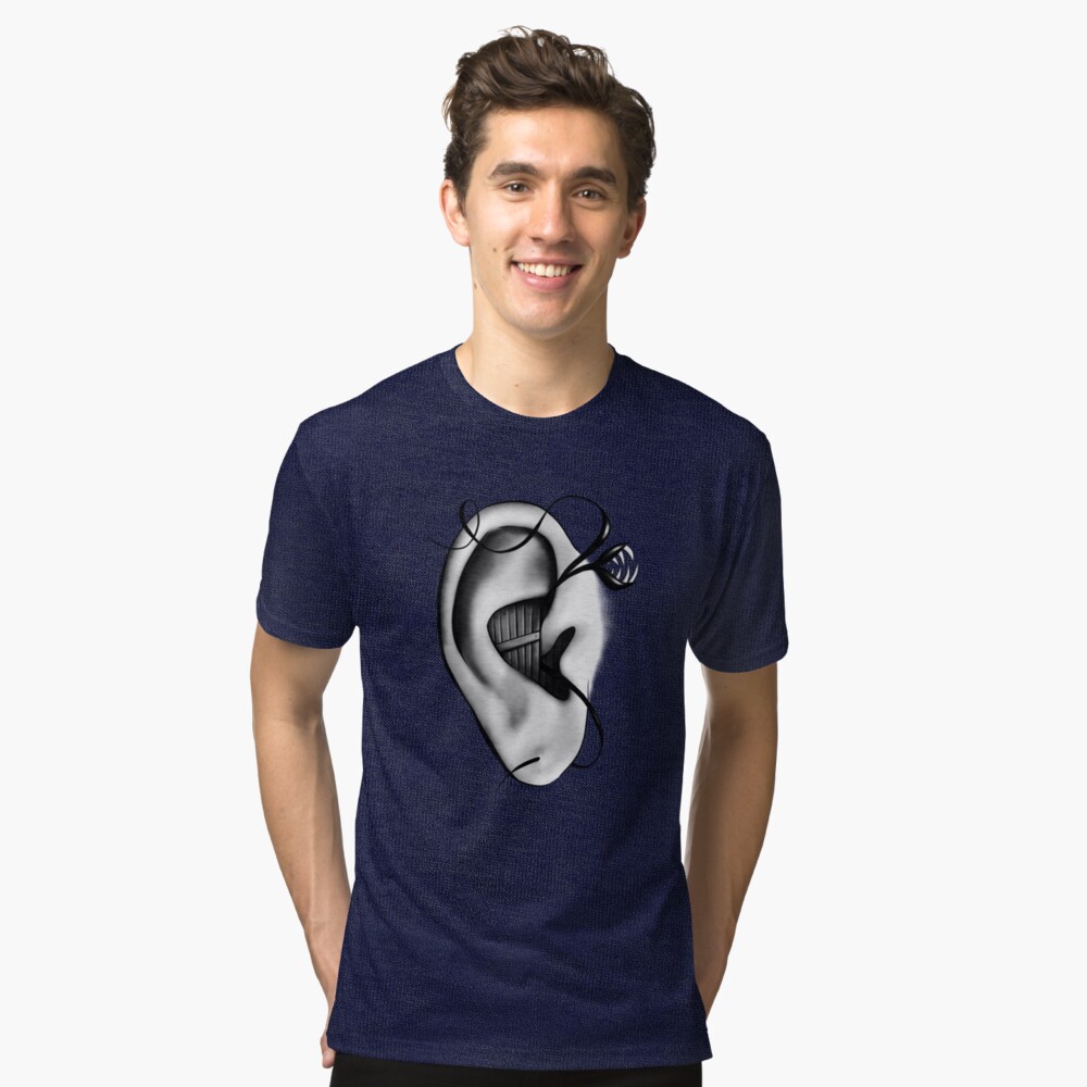 Ear Monster Weird Art Tri-blend T-Shirt