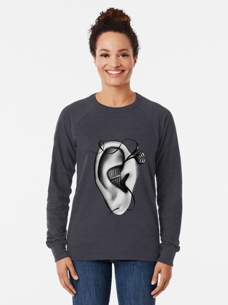 Alternate view of Ear Monster Weird Art Lightweight Sweatshirt