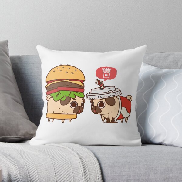 Puglie Burger and Drink Throw Pillow
