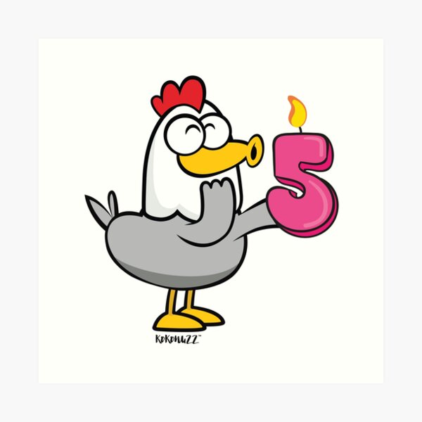 Impression Artistique Gina La Poule Mignonne Un Joyeux Anniversaire Kawaii Par Kokonuzz Redbubble