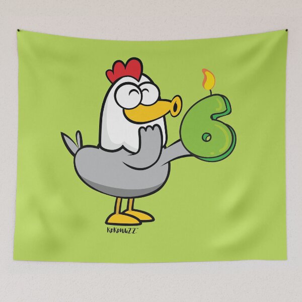Item preview, 6 year Birthday / 6th anniversary celebration with GINA the hen designed and sold by Kokonuzz.