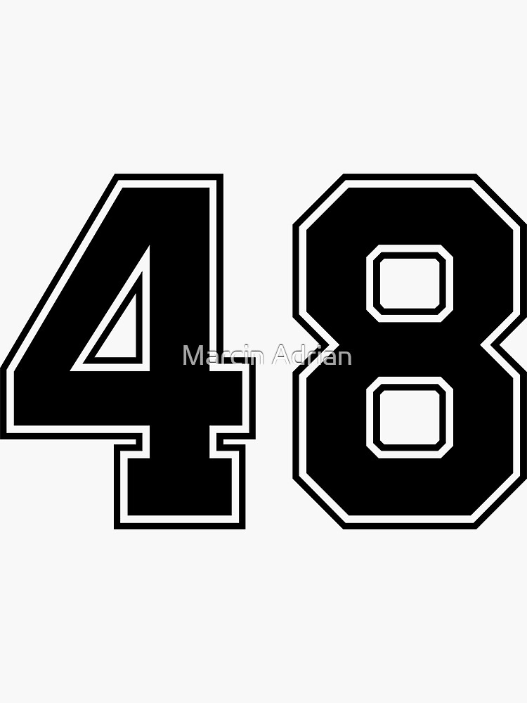 48 American Football Classic Vintage Sport Jersey Number in black