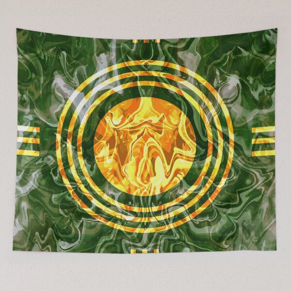 Item preview, Abstract Painting - Marbling art - Fluid Abstract Painting - Green, Olive, Yellow, Gold Abstract designed and sold by Studio Grafiikka.