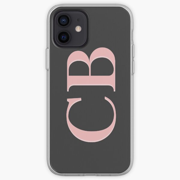 Etui initial personnalisable - Rose Noir Coque souple iPhone