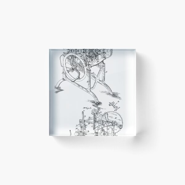 Item preview, Printing Press Vintage Patent Hand Drawing designed and sold by TheYoungDesigns.