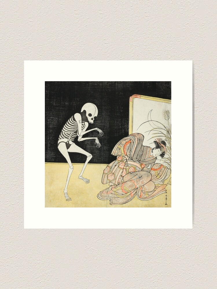 Vintage Skeleton Sketch - Katsukawa Shunsho Print Poster - Etsy