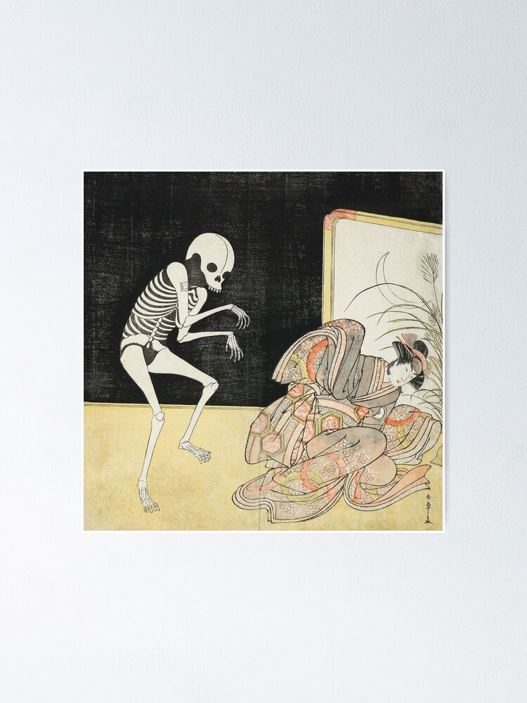 Skeleton Japanese Print Katsukawa Shunsho