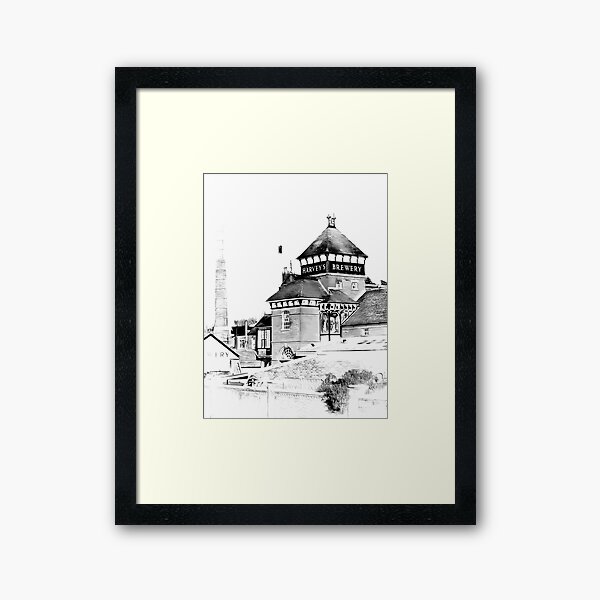 Item preview, Harveys Brewery Main Building Lewes Black and White designed and sold by ShannathShima.