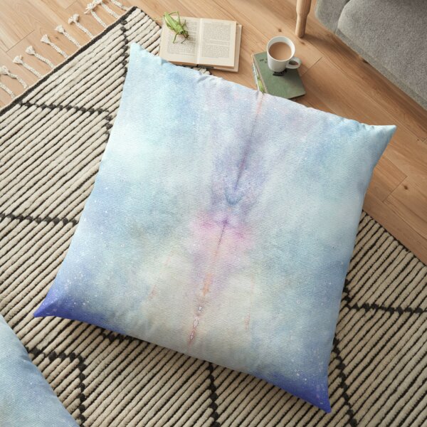 Abstract Sky Watercolor Texture Floor Pillow