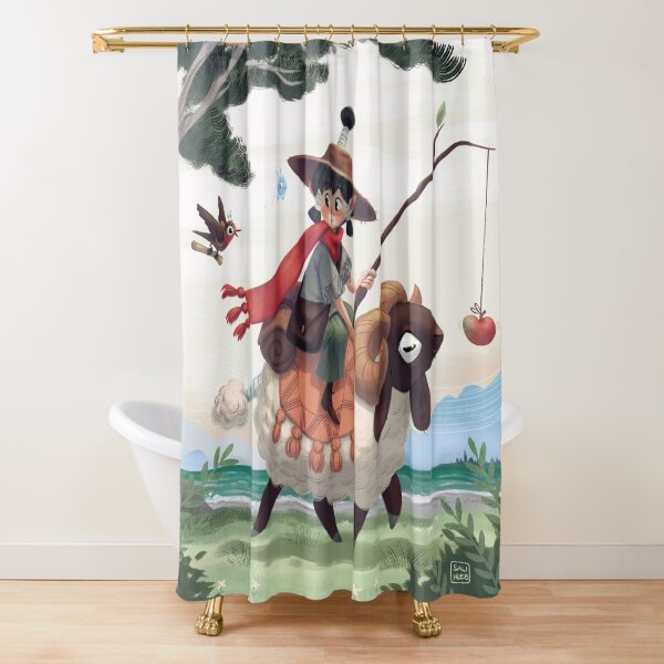 The message Shower Curtain
