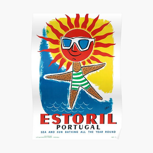 Estoril Portugal Vintage Poster Restored Poster
