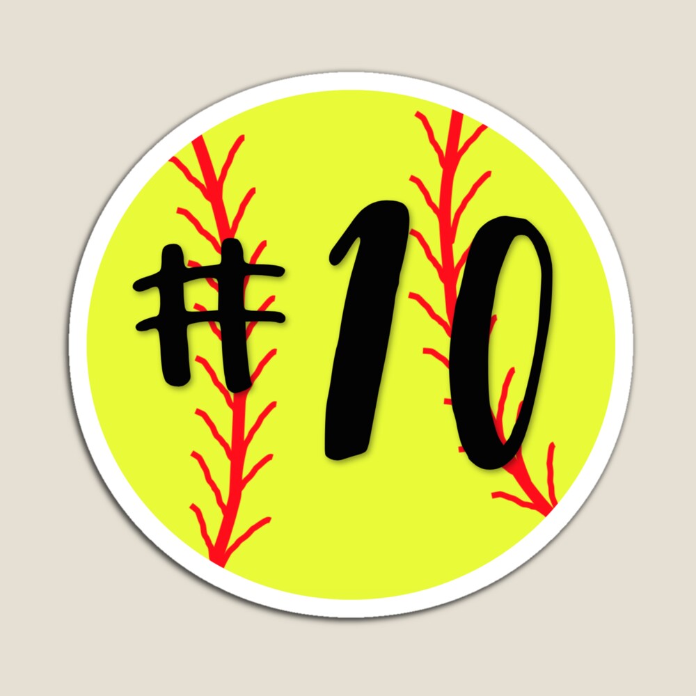 TeeCreations Vintage #10 Baseball Laces Baseball Mom Jersey Love Baseball T-Shirt Sticker