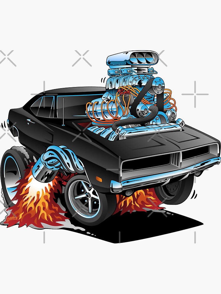 Classic 69 American Muscle Car Cartoon by hobrath