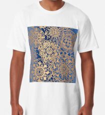 Blau und Goldmandala-Muster Longshirt