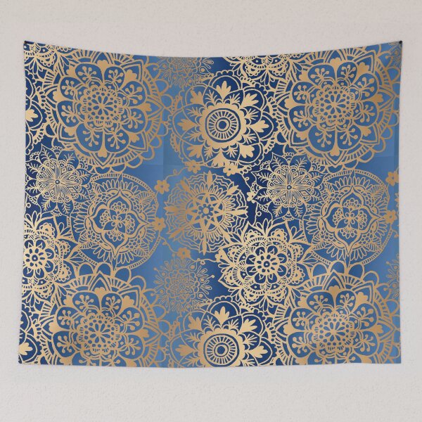 Item preview, Blue and Gold Mandala Pattern designed and sold by Julie Erin Designs.