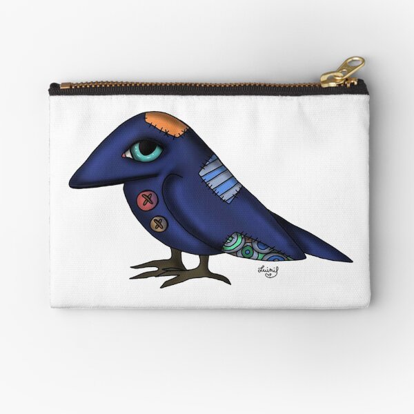 Crow puppet - corvo pupazzo Zipper Pouch