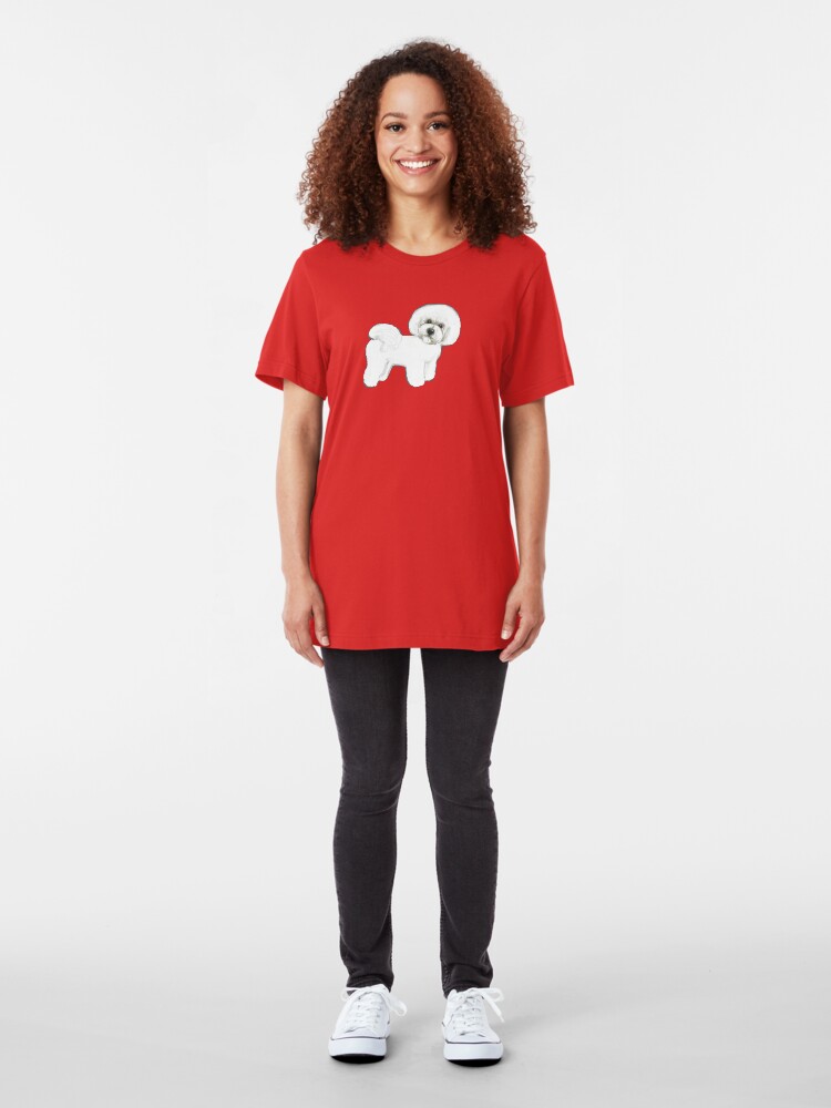 Alternate view of Bichon Frise, joyful friend Slim Fit T-Shirt