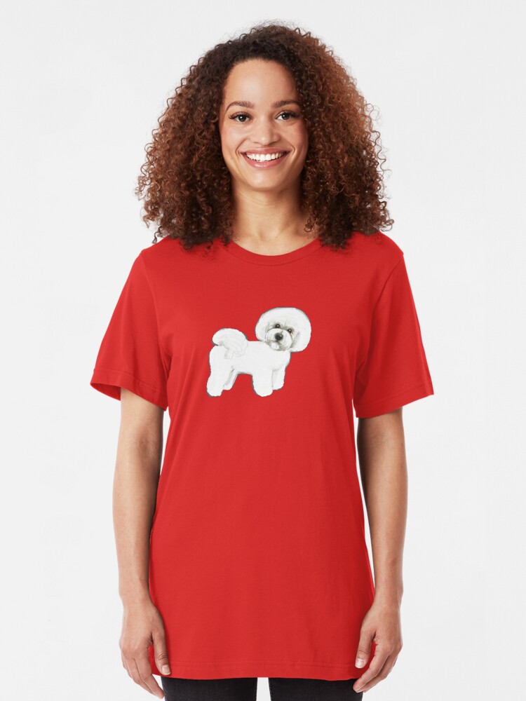 Alternate view of Bichon Frise, joyful friend Slim Fit T-Shirt