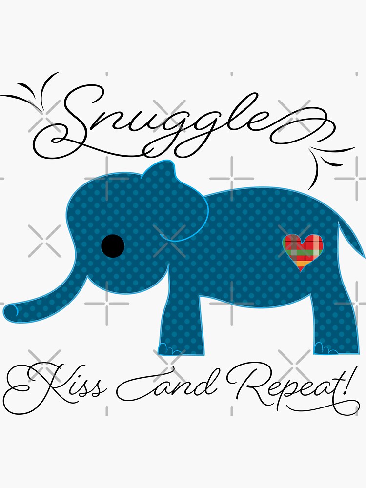 Artwork view, Baby Elephant, Snuggle, Kiss, and Repeat designed and sold by Cindys Creative Contour