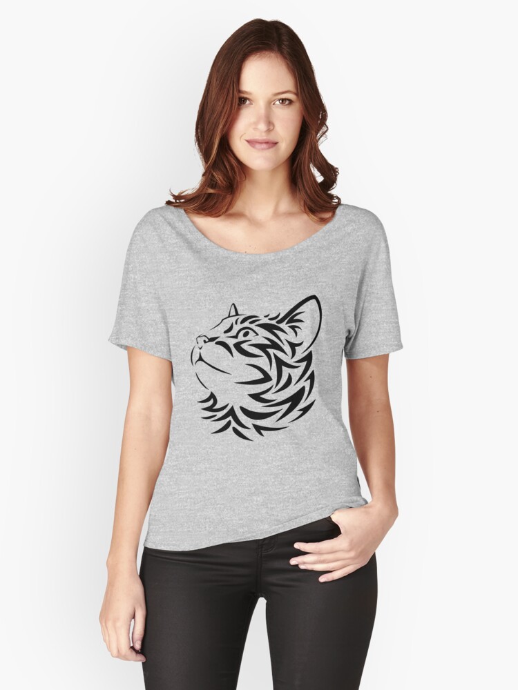 Thumbnail 1 of 3, Relaxed Fit T-Shirt, Tribal Kitten designed and sold by Claudiocmb.