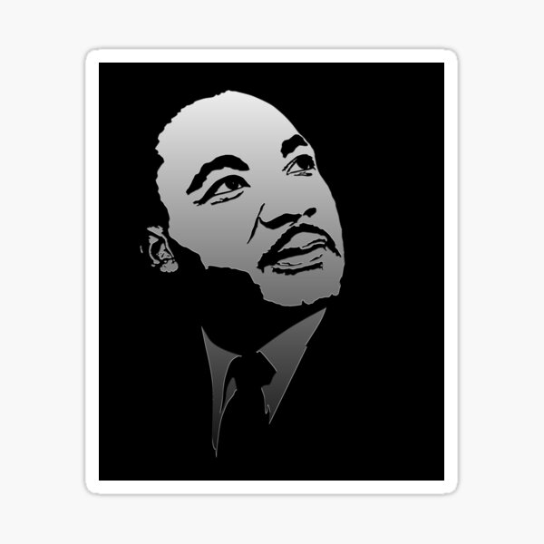 Martin Luther King Mlk Black And White Silhouette Illustration