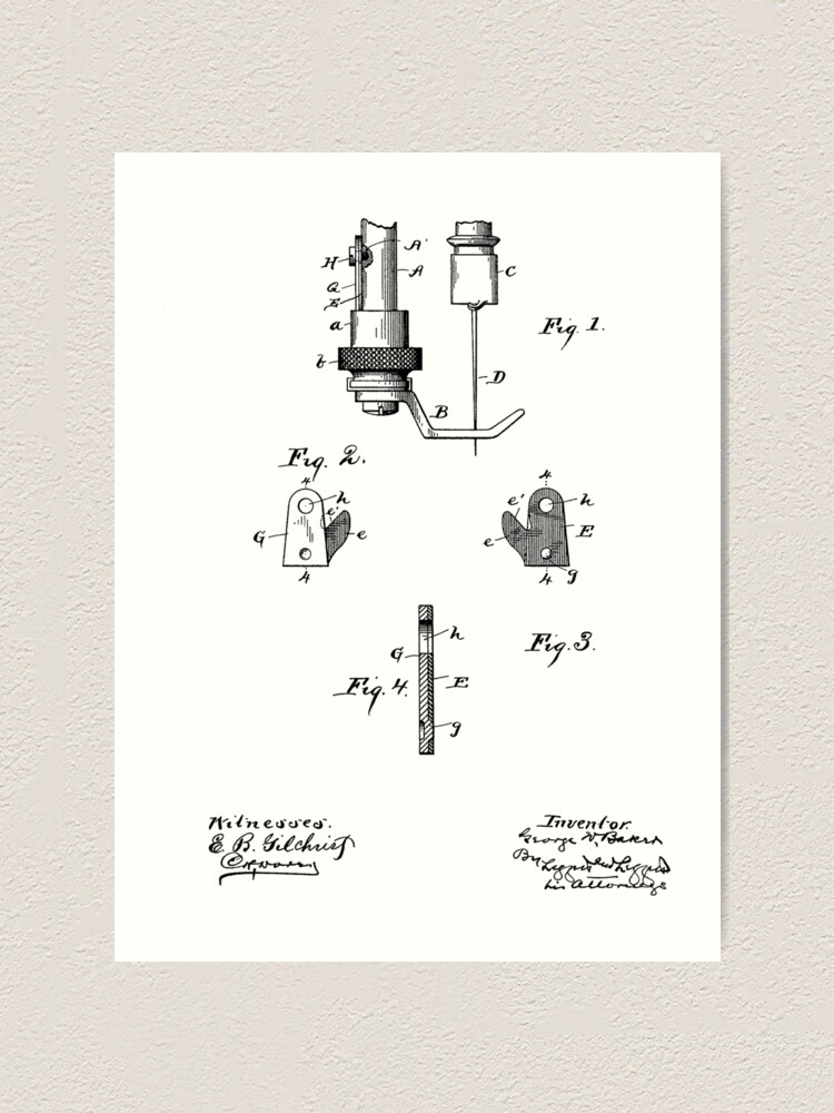 Fishing Rod Vintage Patent Hand Drawing Magnet for Sale by TheYoungDesigns