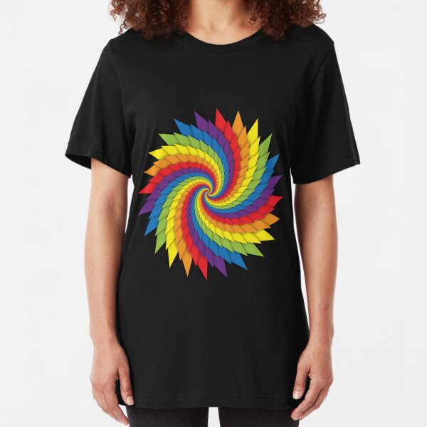 Rainbow Spiral Slim Fit T-Shirt