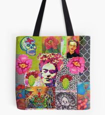Frida Kahlo and Mexico Collage Pattern Tote Bag