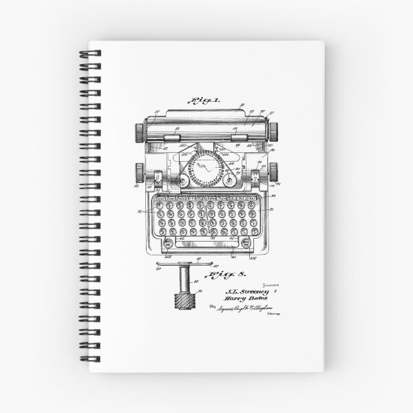 Item preview, Typewriter Vintage Patent Hand Drawing designed and sold by TheYoungDesigns.