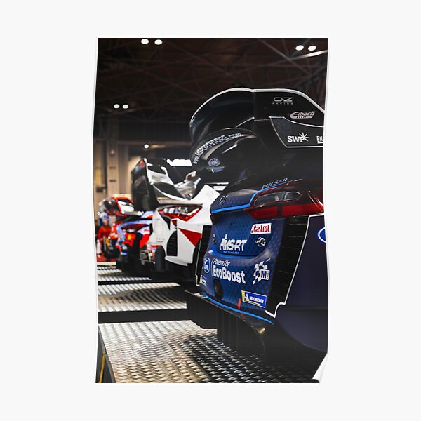 Voitures de rallye 2019 - Citroën C3 WRC, Hyundai i20 WRC, Toyota Yaris WRC, Ford Fiesta WRC Poster