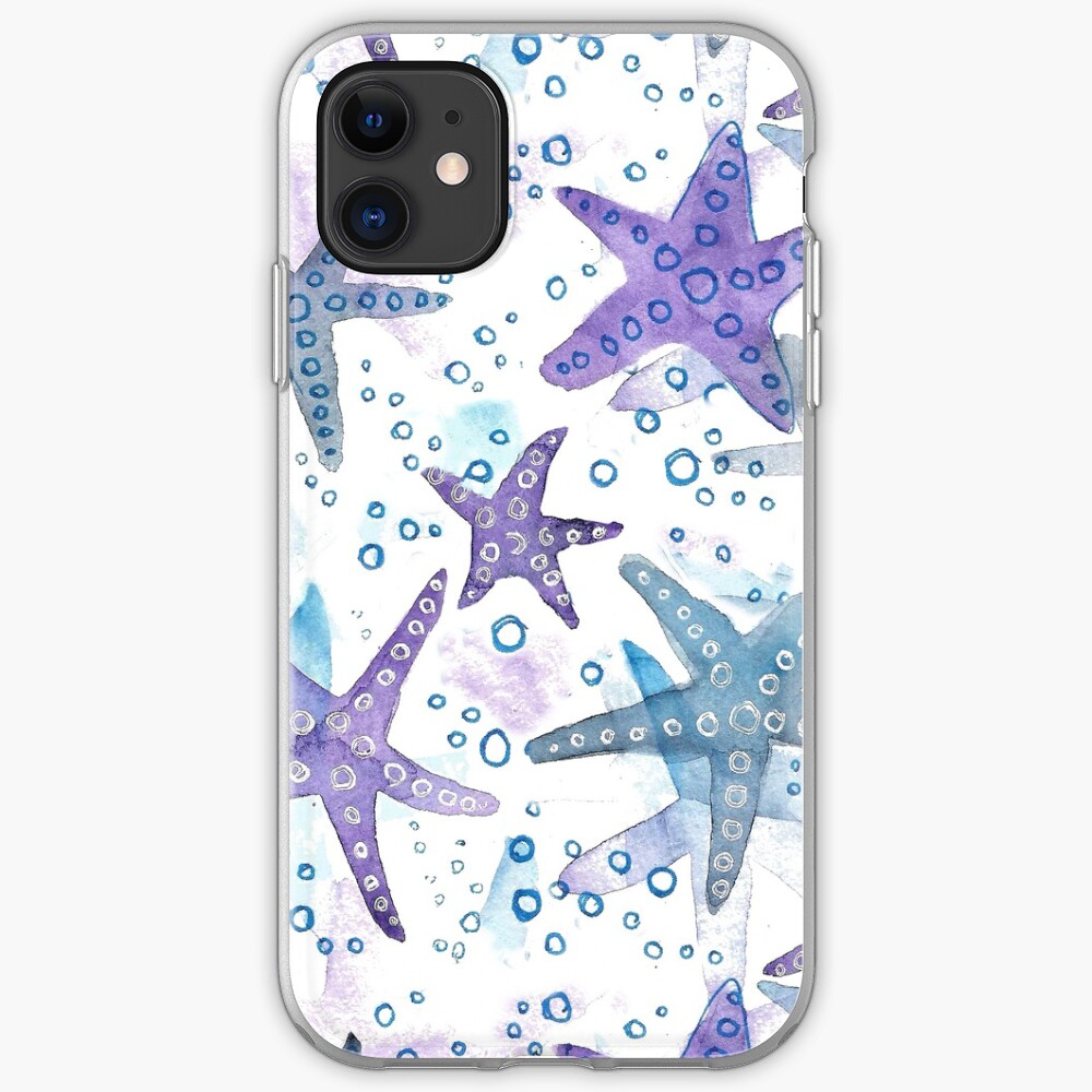 Hand Painted Watercolor Pattern - You Are My Starfish iPhone Case & Cover