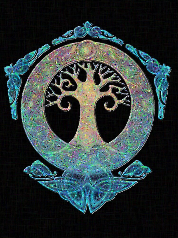 Thumbnail 3 of 3, Fitted V-Neck T-Shirt, World Tree Design designed and sold by Hound-B.