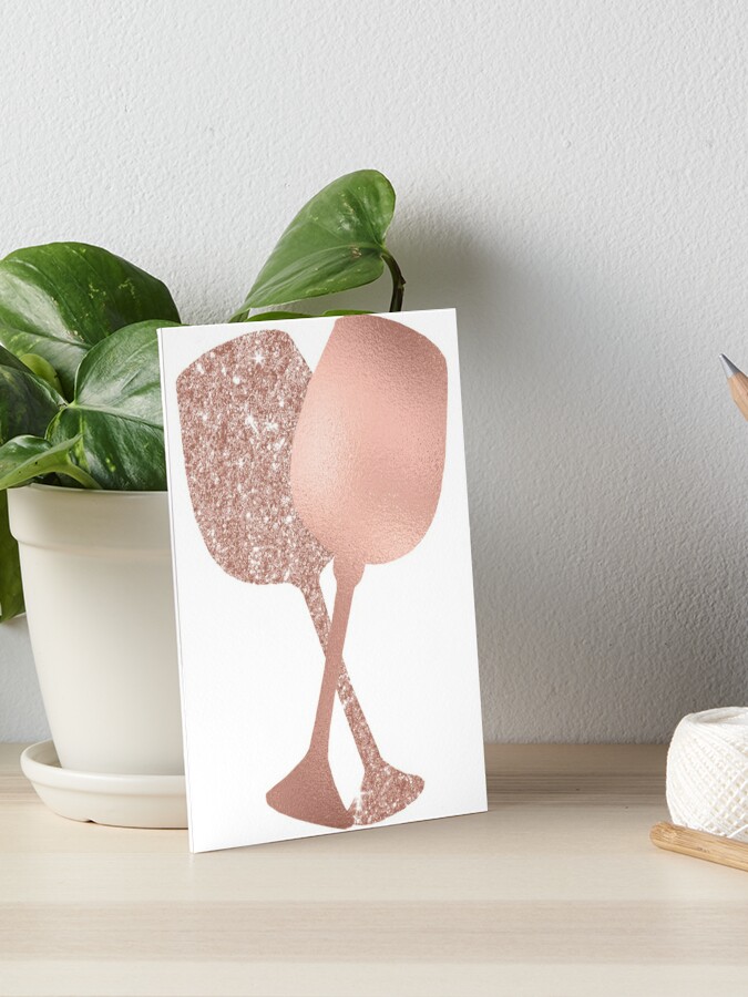 Rose Gold Girly Wine Glasses | Photographic Print