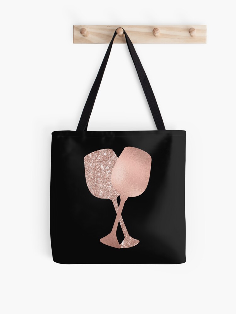 Rose Gold Girly Wine Glasses | Tote Bag