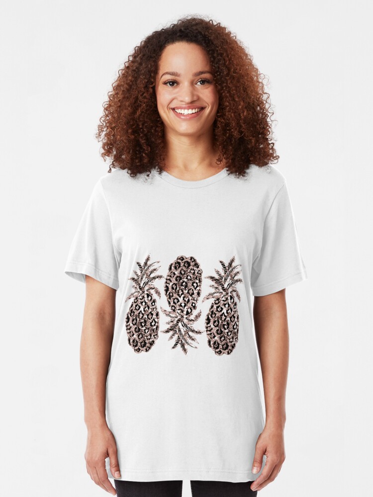 Alternate view of Gold Pineapples on Mustard yellow Slim Fit T-Shirt