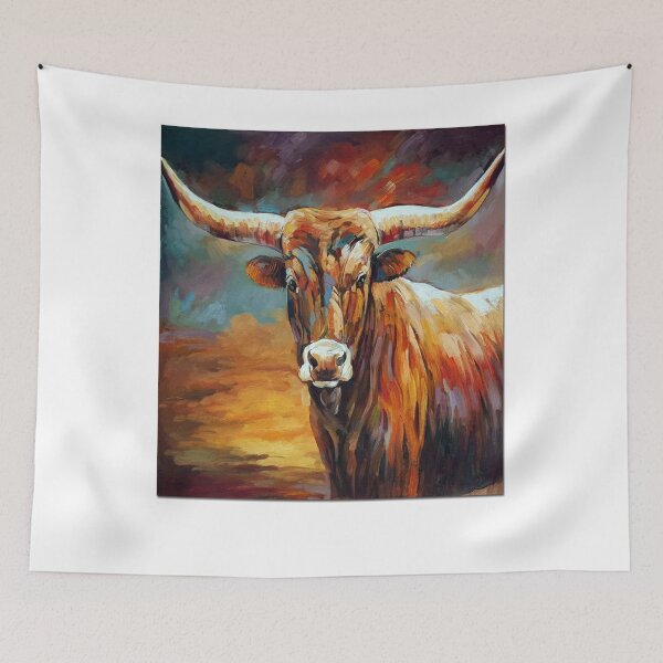Artikelvorschau, Texas Longhorn Rinder - Texas Longhorn Kuh - Kuh Malerei - Kuh Geschenk - Geschenk für Kuhliebhaber entworfen und verkauft von Galvanized.