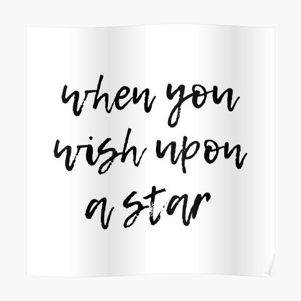 When You Wish Upon A Star Poster By Fandomtrading Redbubble