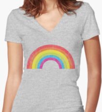 Vintage Rainbow Women's Fitted V-Neck T-Shirt