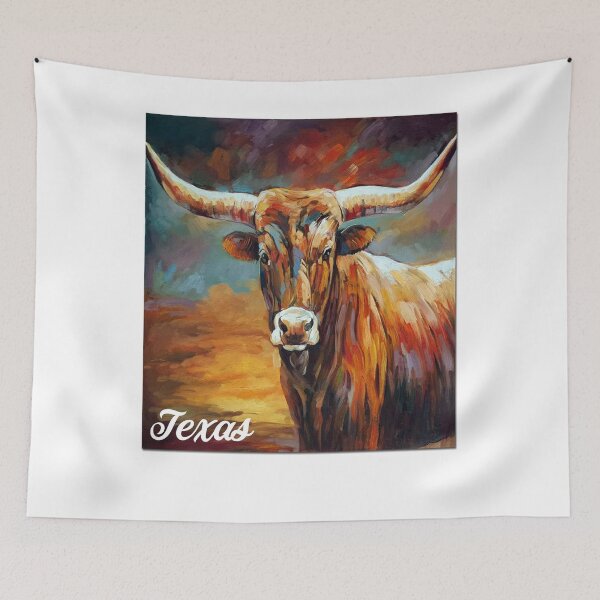 Artikelvorschau, Texas Longhorn Rinder - Texas Longhorn Kuh - Kuh Malerei - Kuh Geschenk - Geschenk für Kuhliebhaber entworfen und verkauft von Galvanized.