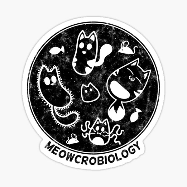Cats love Microbiology Distressed Sticker