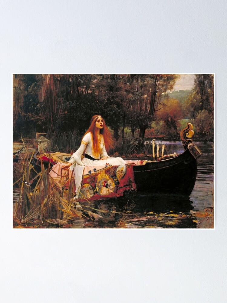 Poster John William Waterhouse The Lady of Shalott with Border