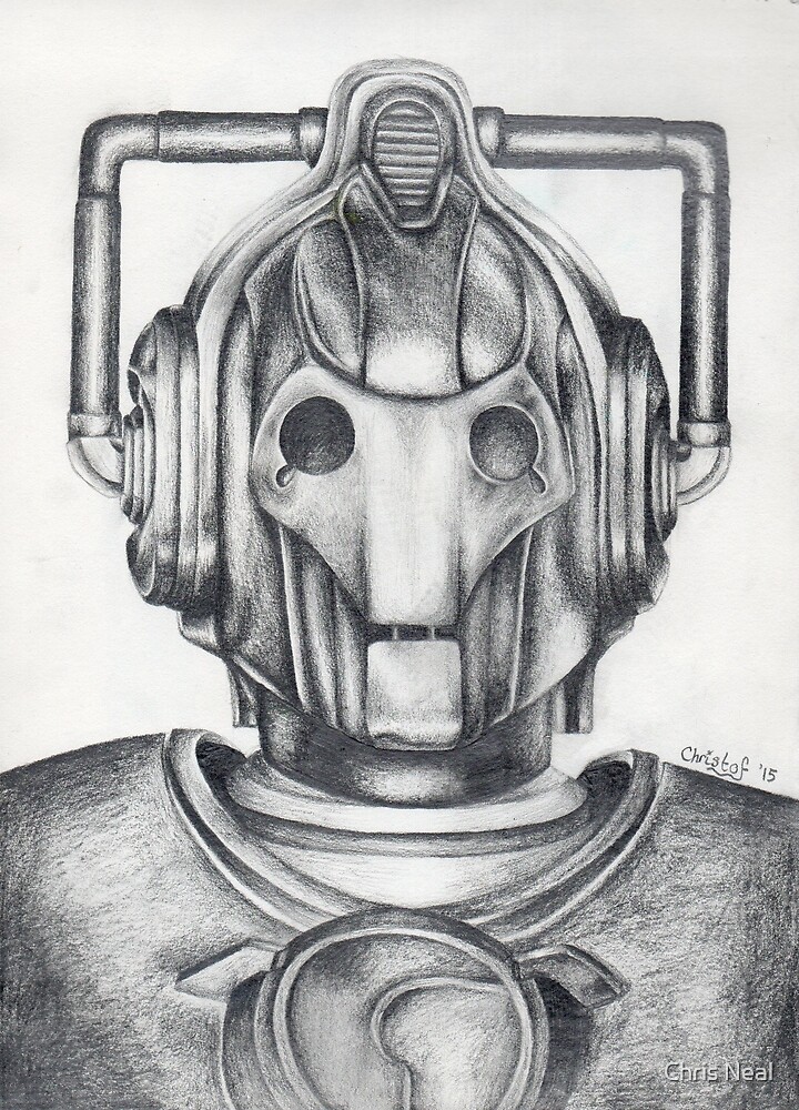 "Cyberman Pencil Drawing" by Chris Neal | Redbubble